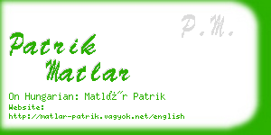 patrik matlar business card